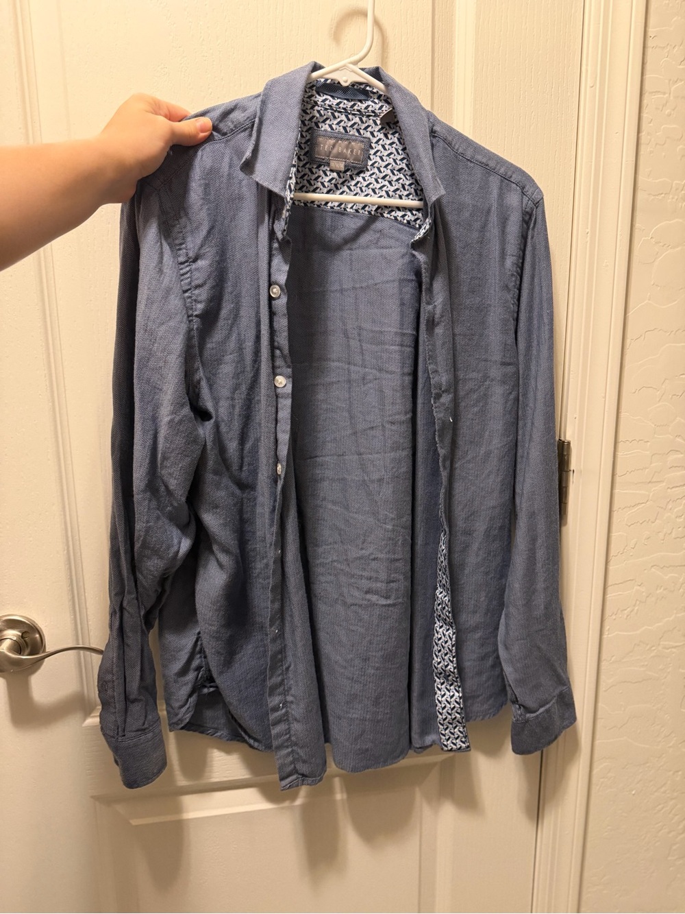 Men's Blue Button-Up Shirt